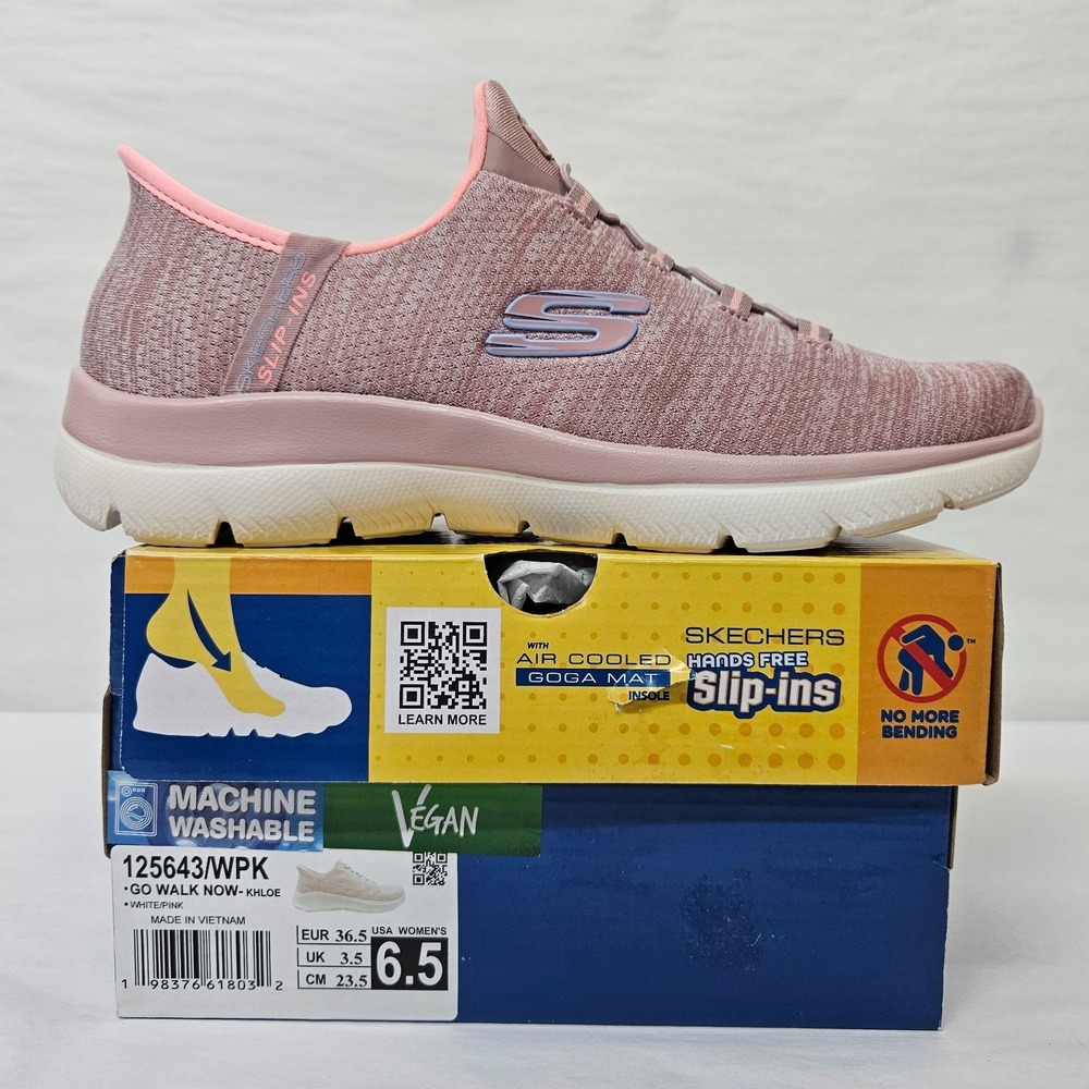 Skechers‎ Go Walk Now Khloe Hands Free Slip-ins 125643 Pink White Women Size 6.5 - Picture 3 of 11